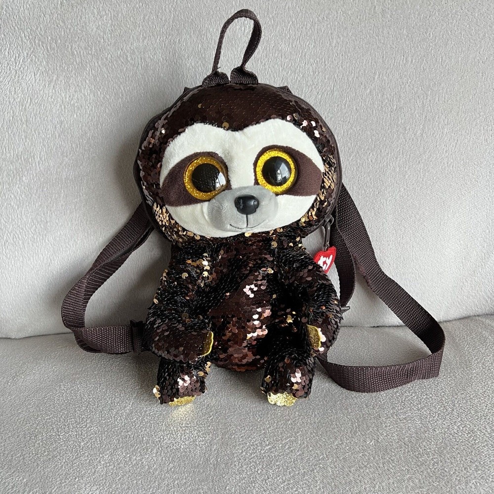 Ty Dangler Reversible Sequin Sloth Backpack Bag T8